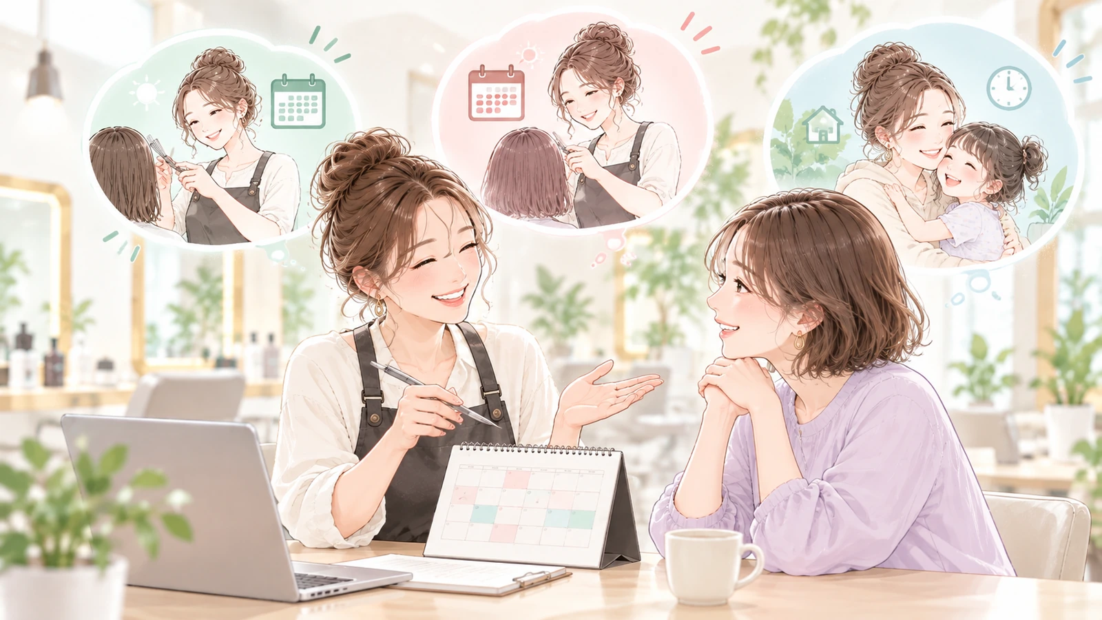 勤務できる曜日や時間を相談するイメージイラスト