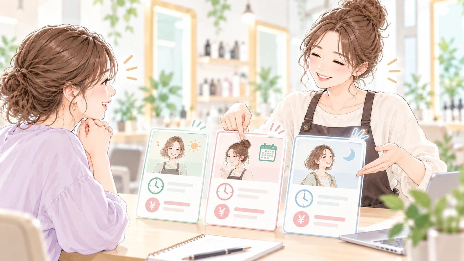 採用担当と働き方について相談するイメージイラスト