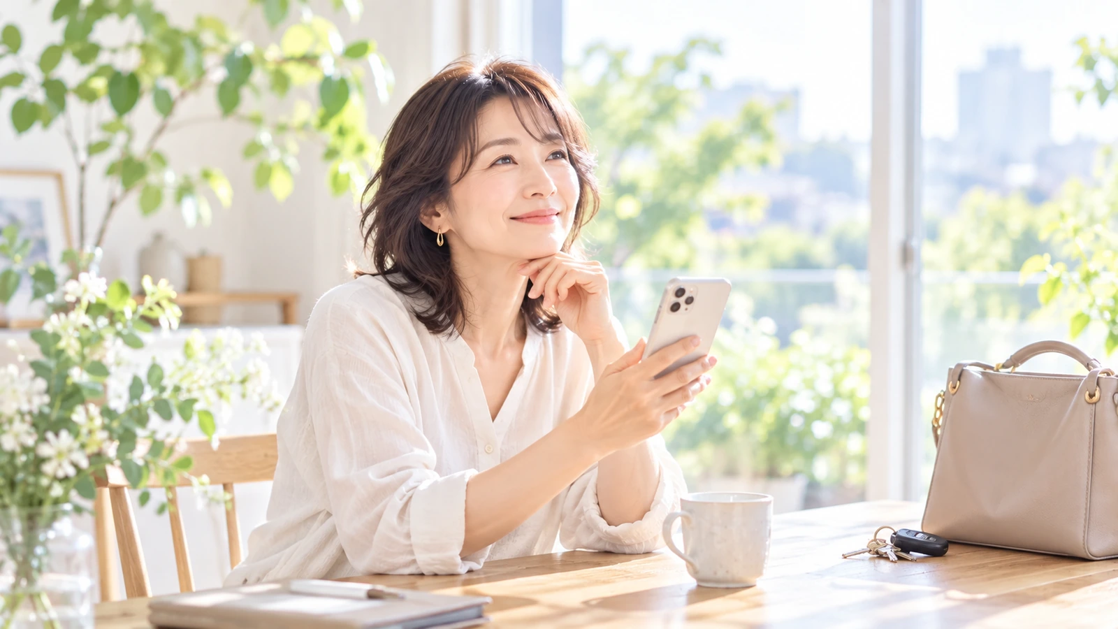 通勤しやすい勤務先をスマートフォンで検討する女性のイメージ